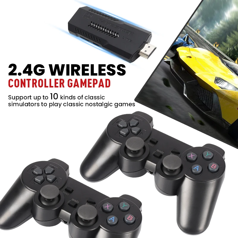 New  X2 Plus Game Stick 4K HD Video Game Console 2.4G Double Wireless Controller Game Stick For N64/PSP/PS1/GBA