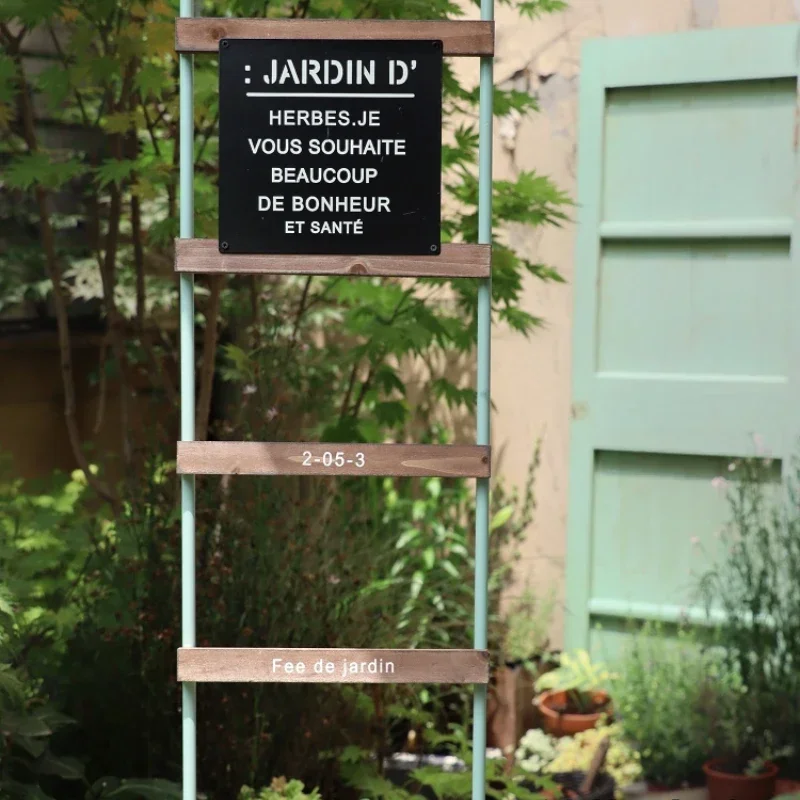 Japanese Ins Style Flower Ladder, Wooden Climbing Rattan Holder, Courtyard Plant Label, Practical Decorative Flower Rack