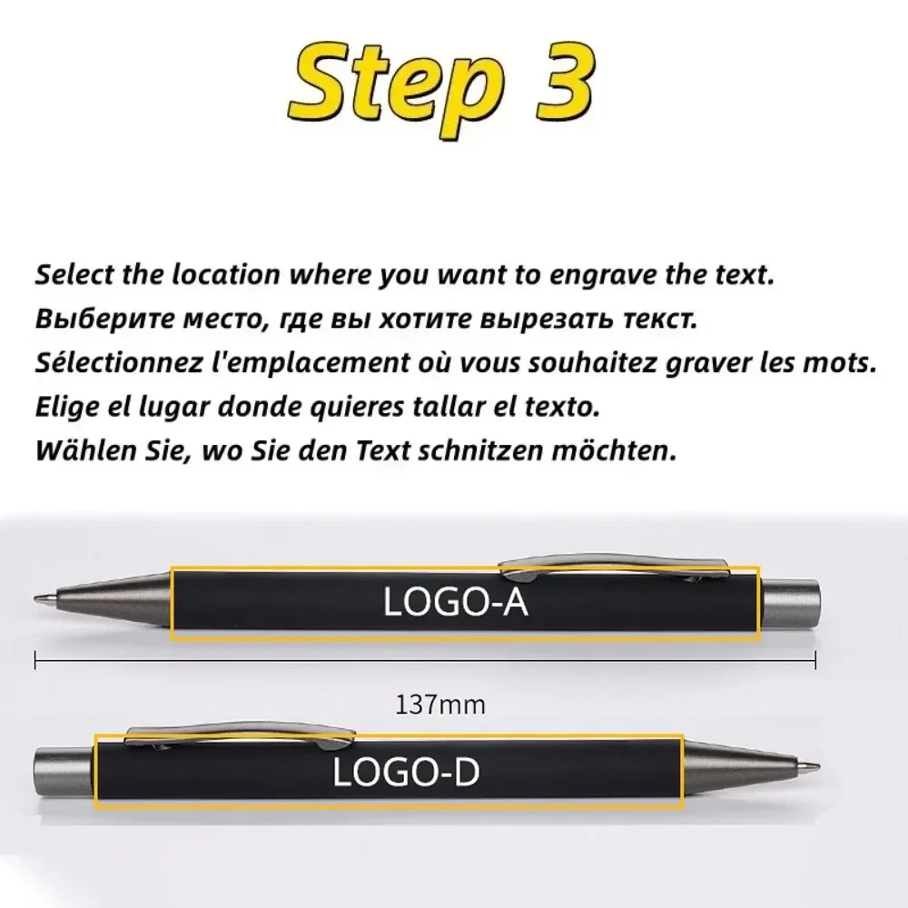 50pcs multifunction pen Metal Ballpoint Pen Advertising Pen Rubber Texture Custom Logo Text Engraving Laser Engraving Customizable Name Logo