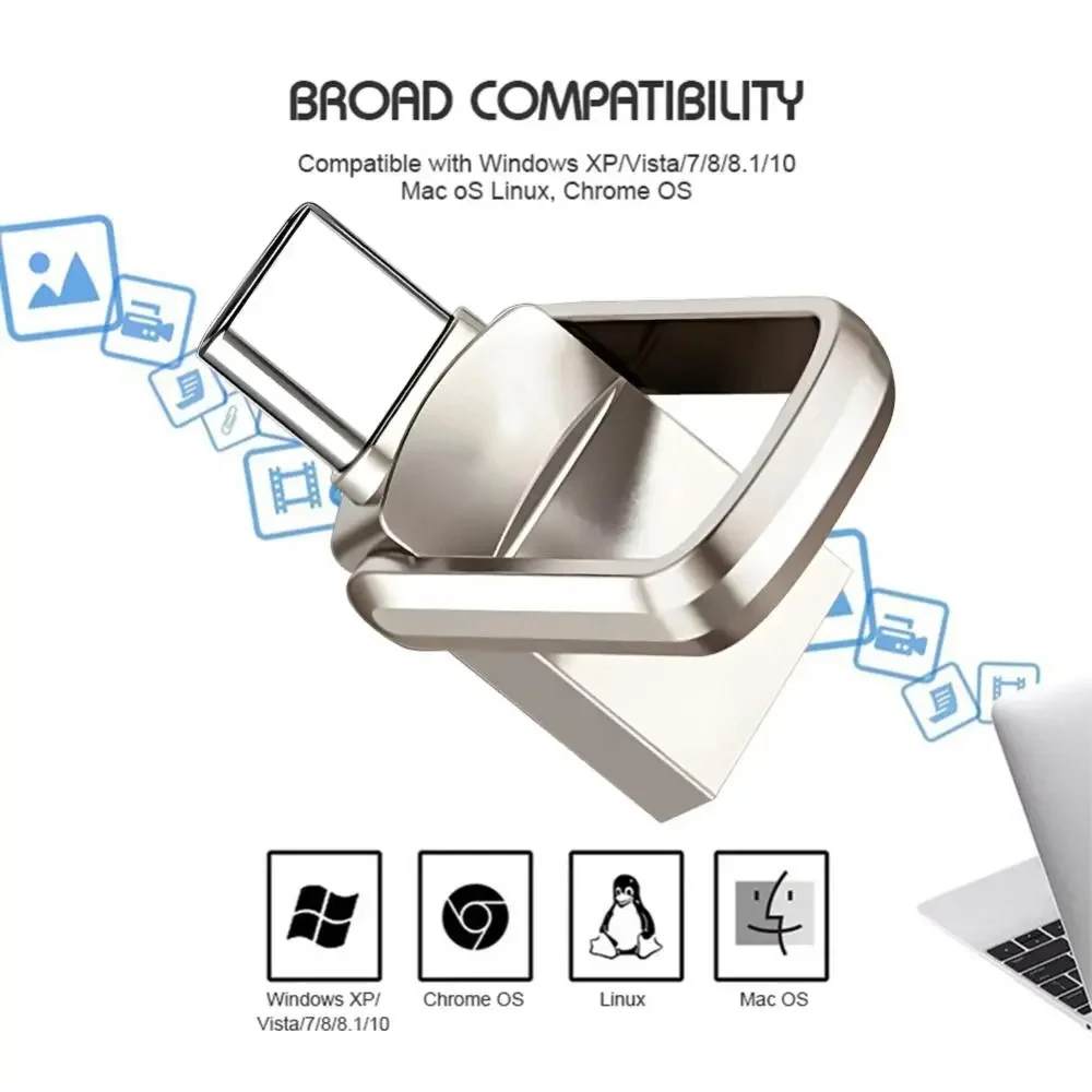 오리지널 타입 C 펜드라이브 512GB 256GB 고속 USB 3.0 플래시 드라이브 OTG U 디스크 메모리 스틱 128GB 휴대폰 PC 저장 장치용