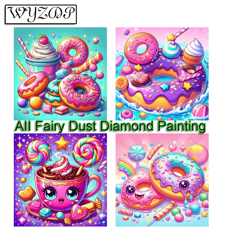 Donut 5D Diy Fairy Dust Diamond Painting Kit Full Square Diamond Embroidery Cross Stitch Gift AB Art Crystal Docer diamond painting