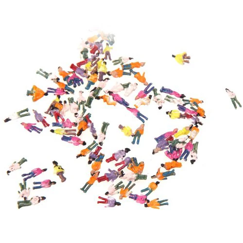 100pcs Z Scale 1:200 Mix Painted Model People Train Park Street Passenger Figures 1