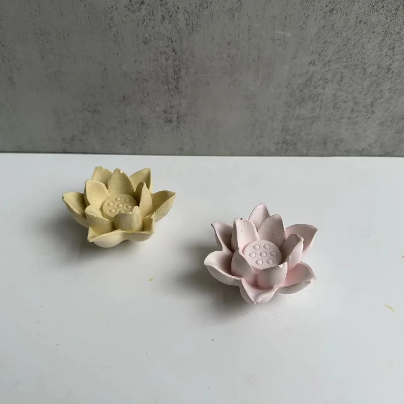 Lotus Camellia Stone Heart Shape Tea Light Candle Holder Meditation Spa  Soap Candle Making Silicone Mold Mould Epoxy Resin Casting Clay 