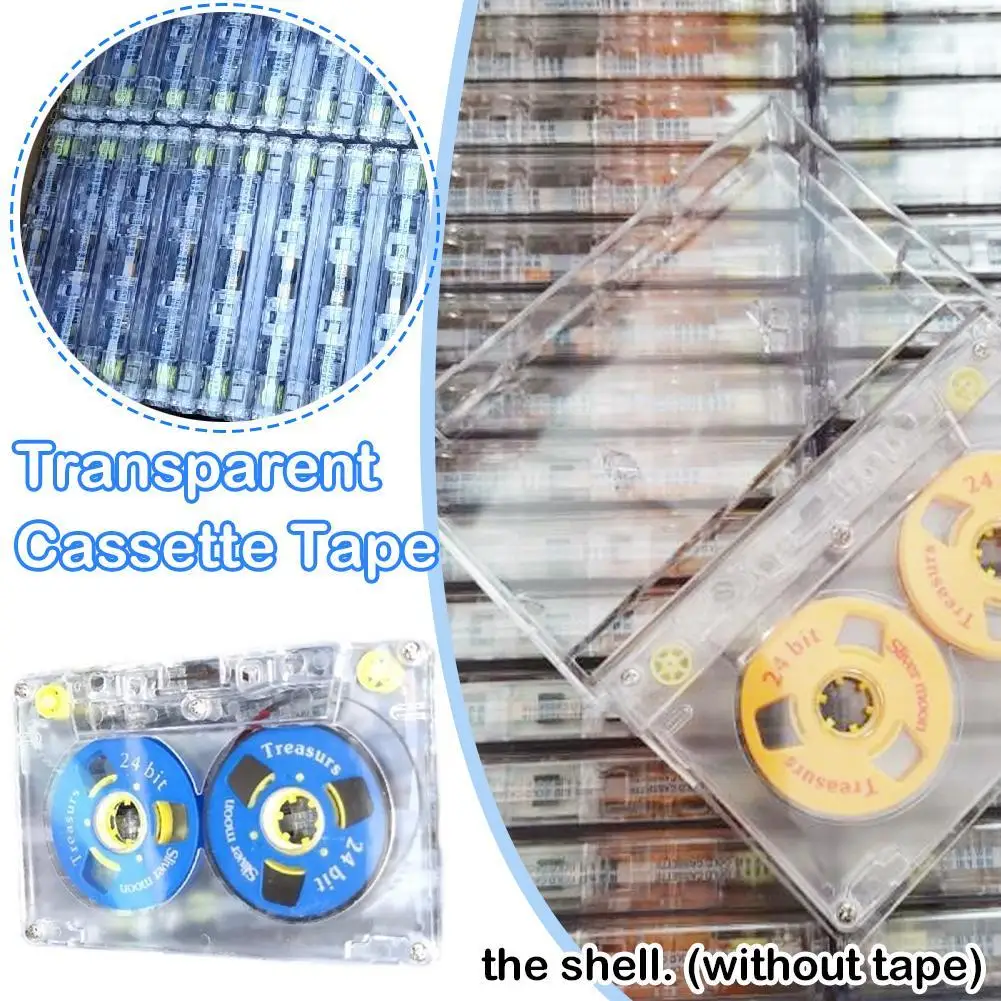 New Transparent Cassette Tape Audio Cassette Tape Fine Quality Spoken & Music Transparent Small Open Tape 45 minutes 1pcs