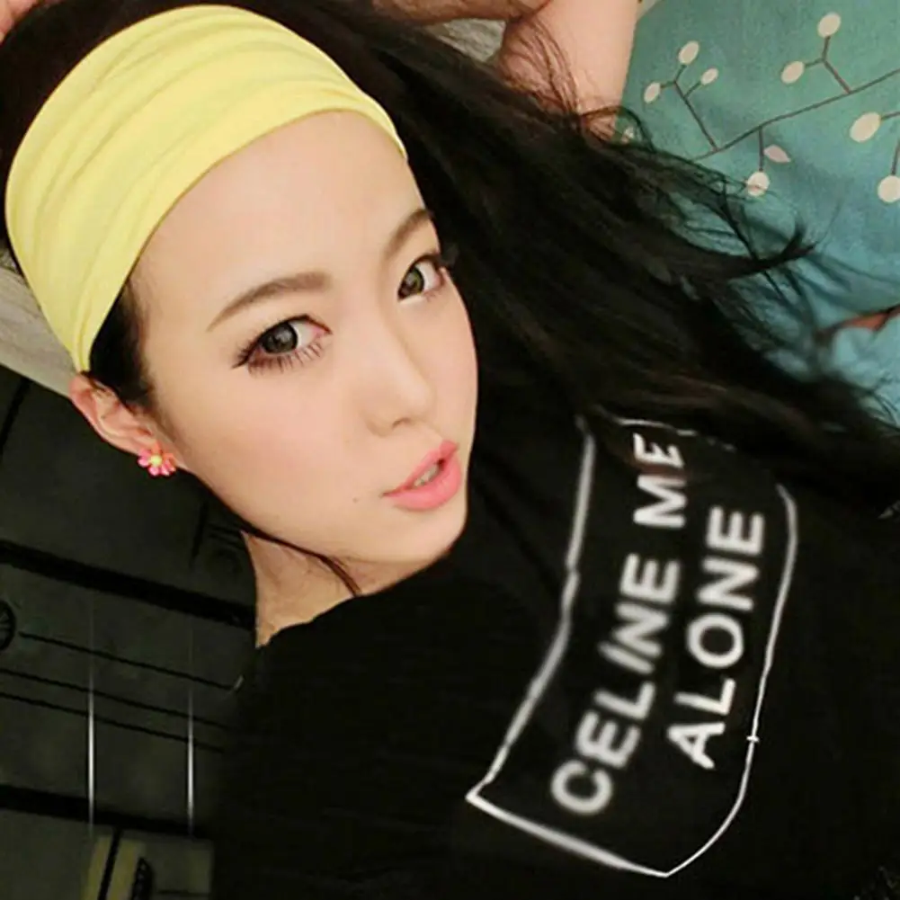 Wide Candy Color Yoga Headband Hair Bands Elastic Hairband Women Stretch Running Yoga Turban Head Wrap Scarf Hair Accessories