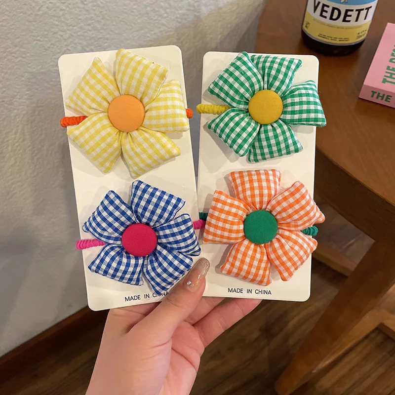 

Sweet Floral Decorate Headbands Hair Tie Love Girls Cartoon Big Flower Elastic Hair Bands Children Hair Ornaments Accessories