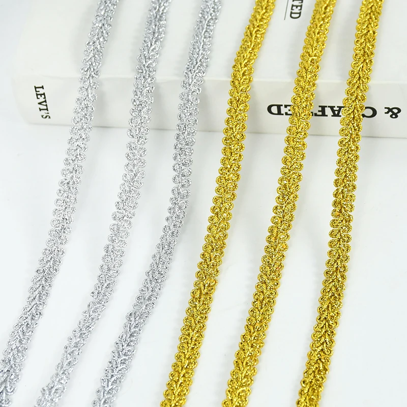 5meter Gold Silver Lace Trim Ribbon Centipede Braided Lace DIY Craft Sewing Accessories Wedding Decoration Curve Fabric