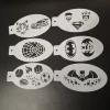 6 Pcs Stencils for Body Painting Face Art Halloween Party DIY Makeup Stamps Temporary Tattoos Reusable Stencils Plastics 1
