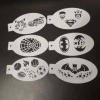 6 Pcs Stencils for Body Painting Face Art Halloween Party DIY Makeup Stamps Temporary Tattoos Reusable Stencils Plastics 1