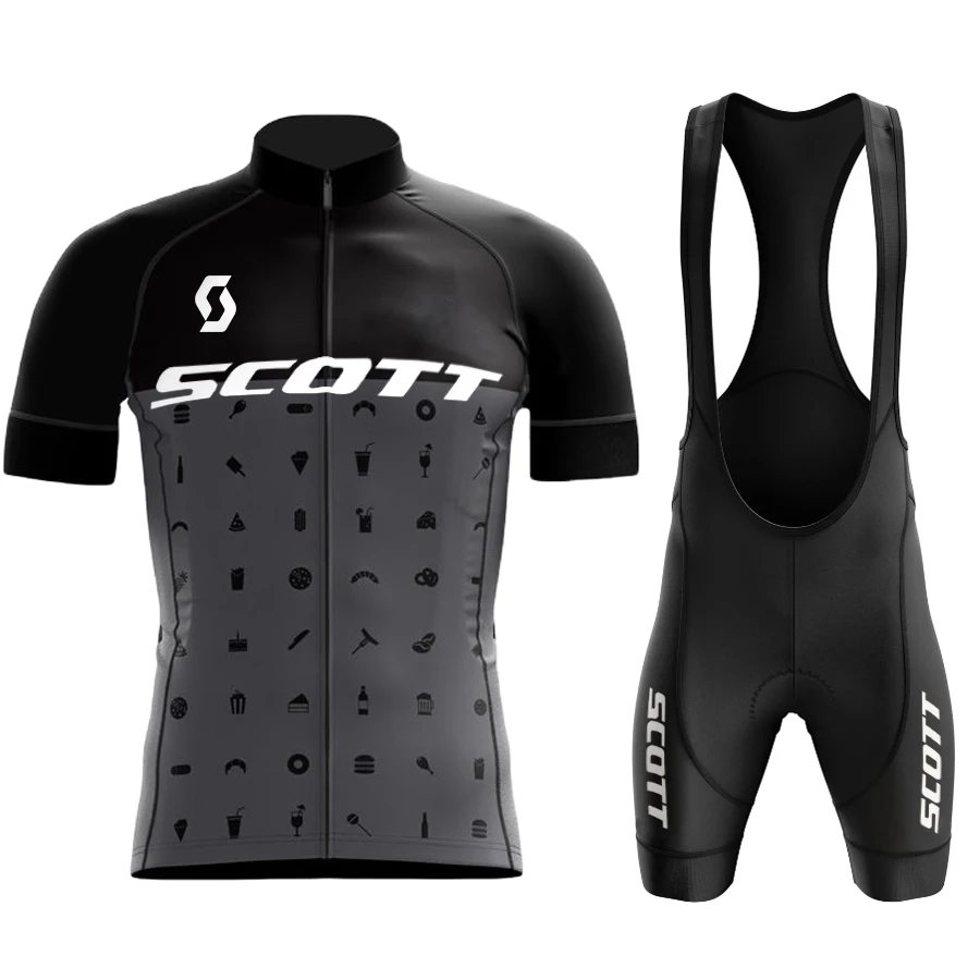 Scott Cycle Jersey Abbigliamento Da Ciclismo Estivo Set Da Uomo Attrezzatura Da Bicicletta Set Sportivo Completo Da Uomo Mtb Pantaloncini Con Bretelle