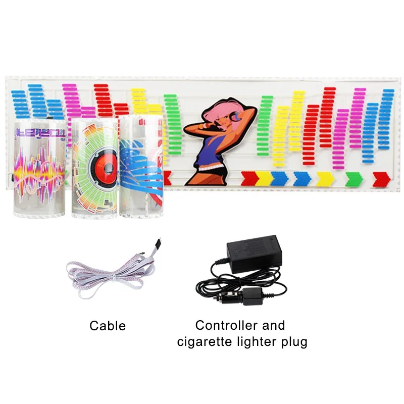 Barre Lumineuse LED Avec Contrôle Du Rythme Musical, 32 Bits RGB Coloré, USB - Noir