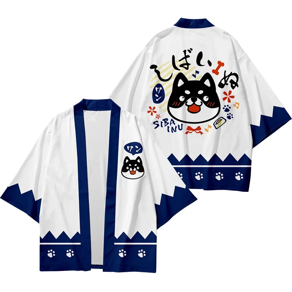 Japanese Traditional Cartoon Lucky Cat kimono summer beach sun protection cardigan men women fun feather weaving kids tops japanese kimono japanese kimono cardigan japanese kimono shirt