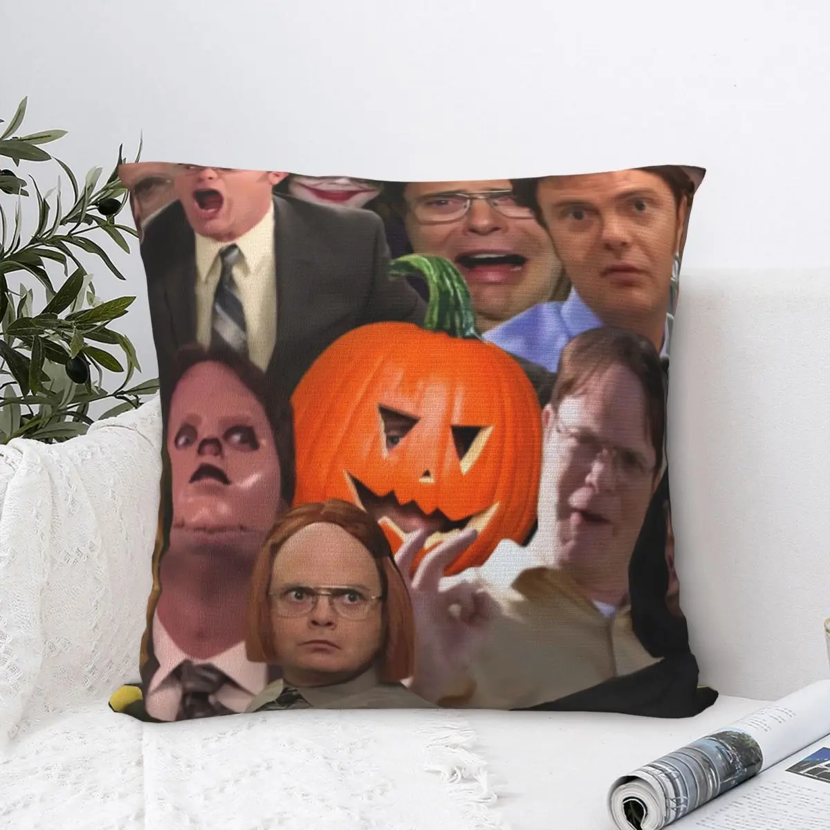 

Dwight Schrute Collage Hug Pillowcase The Office TV Backpack Cojines Home DIY Printed Car Throw Pillow Case Decorative