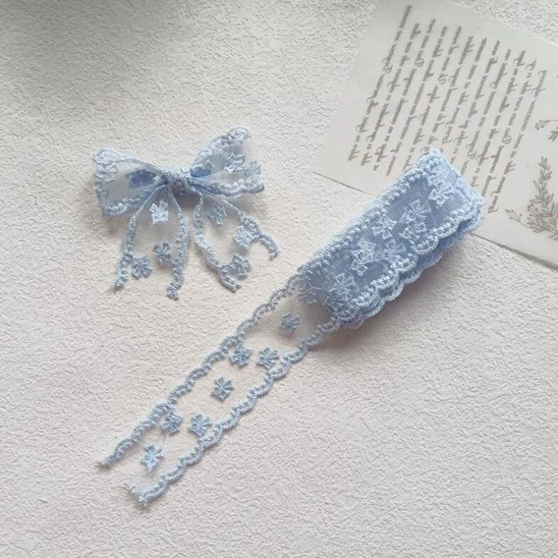 Floral Embroidery Wavy Lace Ribbon for Crafts and Sewing - 2 Yards