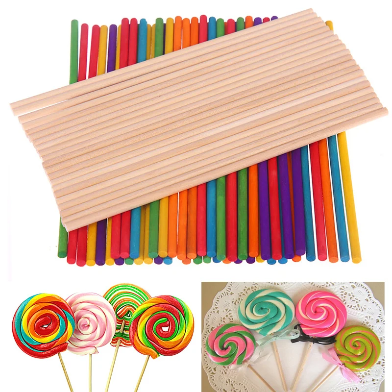 Goldbaking 100pcs Paper Lollipop Sucker Sticks for Cake Pops Candy Popcake  Stick 6-Inch by 5/32-Inch 150*3.5mm