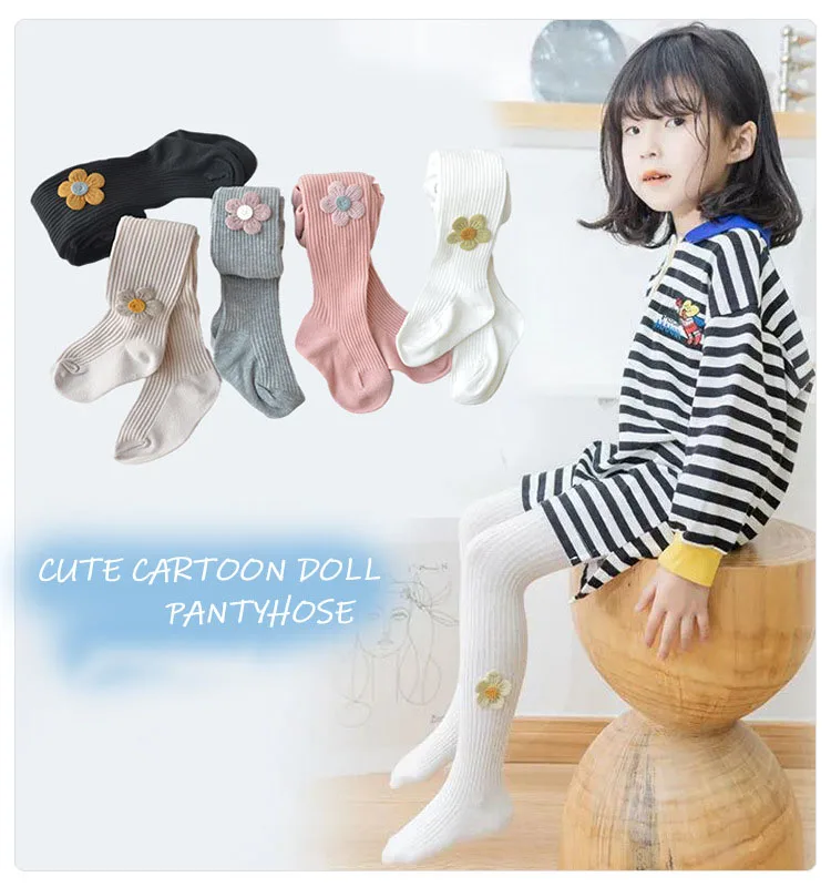 

Warm Autumn Winter Cotton Girl Tights Solid Color Knitted Baby Tights Leggings Kids Children Pantyhose Girls Socks 1-8 Years