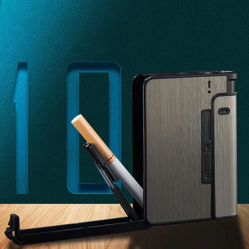 Portable Automatic Cigarette Case Metal Holder for Men