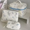 1PCS Women Cute Cosmetic Stroage Bag Quilted Cute Bow Makeup Pouch Travel Portable Wash Toiletry Storage Bag Organizer Purse 3