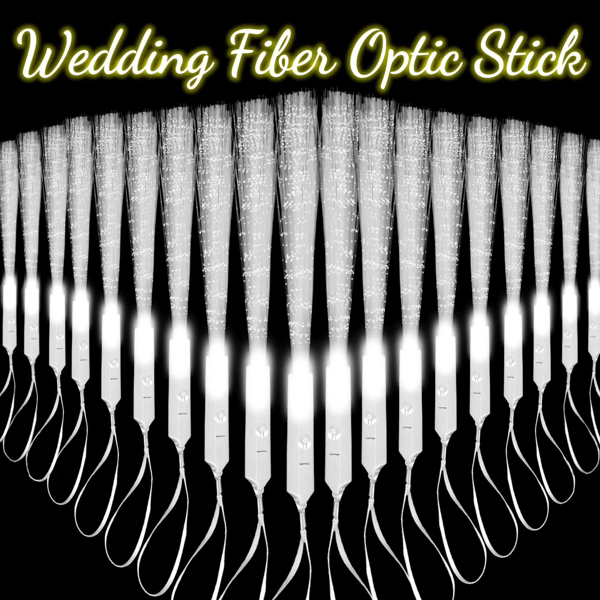 100 Bacchette Luminose Per Matrimoni - Con LED E Nastri Riflettenti