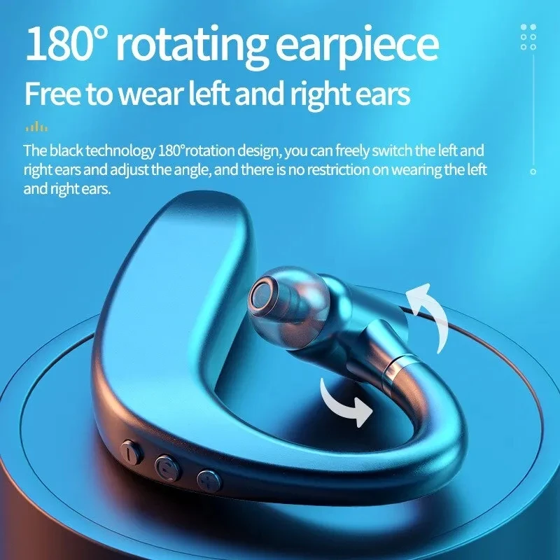Wireless Bluetooth Headset Single Ear Earplugs Ultra Long Battery Life Business Earphones Mobile Phone Headphones Earbuds Mono 3
