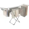 Clothes Drying Rack, Metal Laundry Drying Rack, Foldable, Space-Saving, Free-Standing Airer, with Gullwings, Indoor Outdoor Use 1