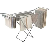 Clothes Drying Rack, Metal Laundry Drying Rack, Foldable, Space-Saving, Free-Standing Airer, with Gullwings, Indoor Outdoor Use 1