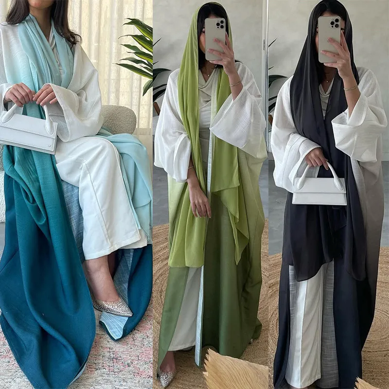 Yellow Abaya Dubai Luxury Women Muslim Maxi Dress Kimono Cardigan Turkey Kaftan Kebaya Caftan Marocain Femme Djellaba Jalabiya 4
