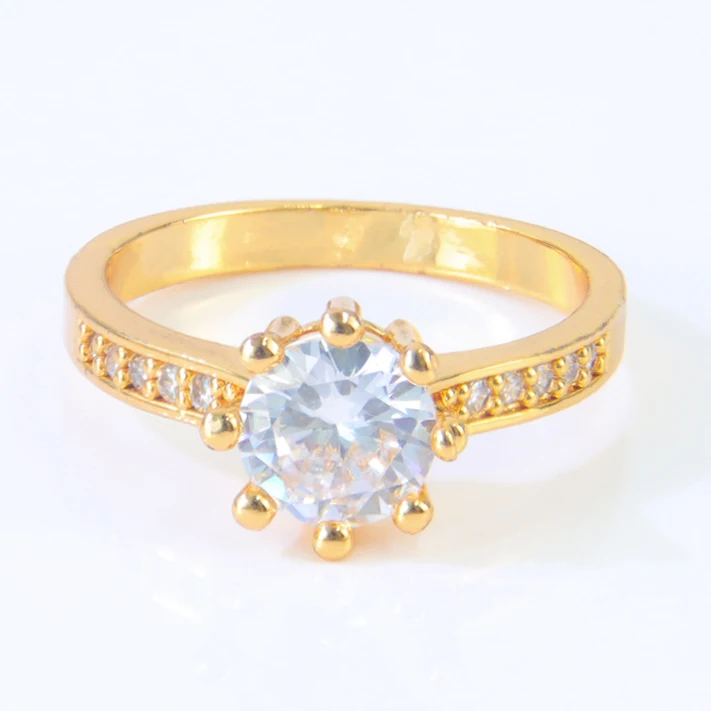 Dubai Mode Zirkonia-Ringe 21k Vergoldet Italienischer Vintage-Verlobungsring Arabischer Damen Brautschmuck – Detail 9