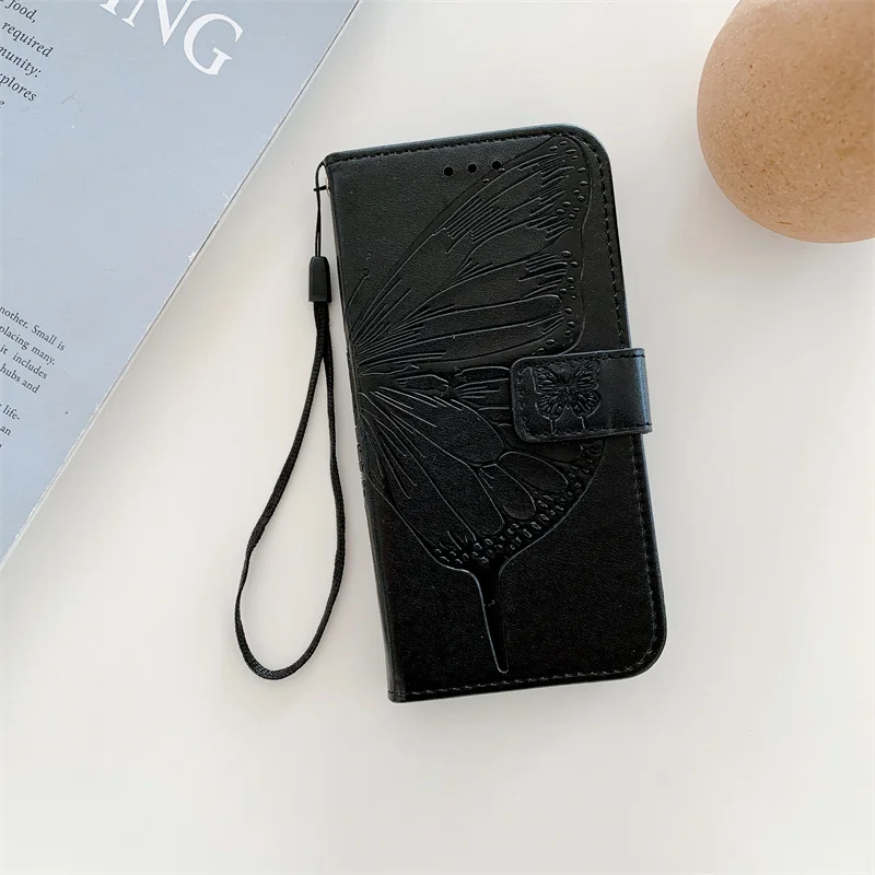 Butterfly Leather Flip Wallet Phone Case - Fashionable Design