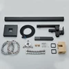 Matte Black Square Bathtub Shower Faucets Floor Standing Faucet Hot Cold Water Shower Mixer Tap Bathroom Waterfall Mixer 6