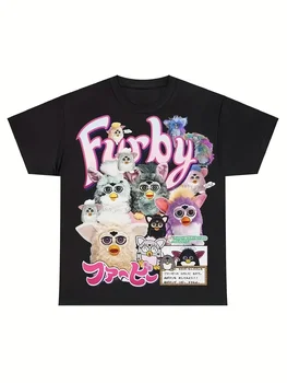 Furby T-shirt donna 100% cotone taglie forti moda O-Collo Casual Streetwear Harajuku Vintage Cool T-shirt oversize 1