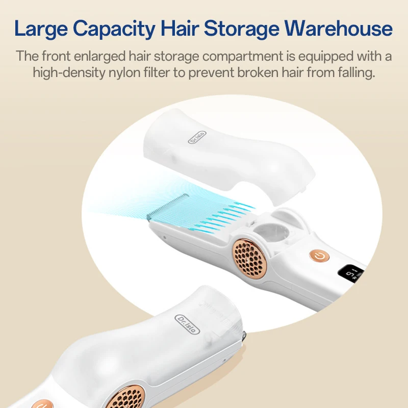 Dr.isla Hair-absorbing Hair Clipper Low Noise Baby Hair IPX7 Waterproof Household Children Clipper Electric Baby Care