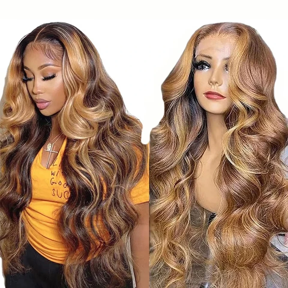 Ombre Lace Front Wig Human Hair Wigs For Women Brazilian Body Wave Lace Front Wig 13X4 Blonde Lace Frontal Wig On Sale Clearance 4