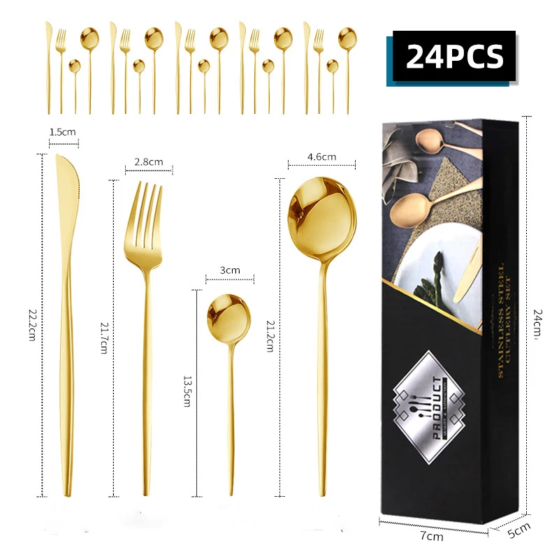 

Набор столовых приборов из нержавеющей стали, нож, вилка и ложка, португальская посуда, набор из четырех предметов для Западной кухни, нож, вилка, ложка