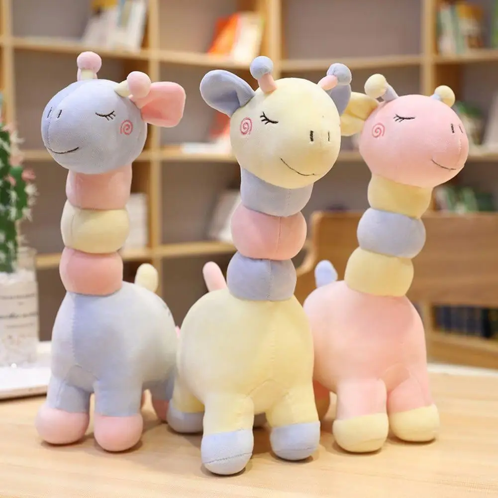 

Cute Giraffe Plush Toy Soft Fluffy PP Cotton Stuffed Animal Plushie Kids Comfort Doll Home Decoration Girlfriend Birthday Gift