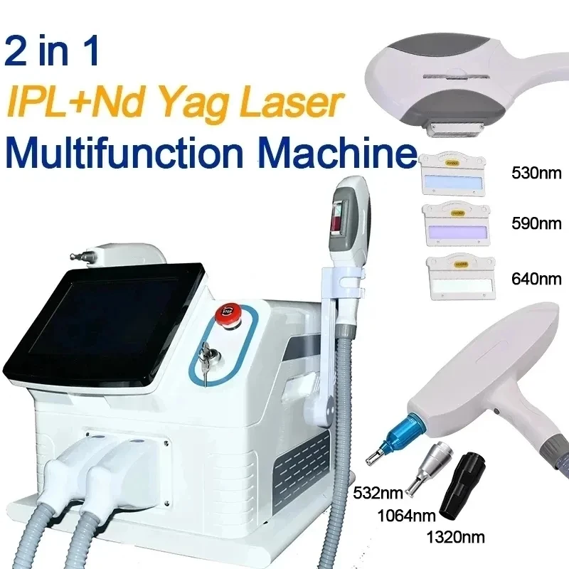 2 In 1 Professional Laser Hair Tatoo Removal Machine IPL Pico Nd Yag OPT Laser Device With Laser Multifunction Beauty Machine