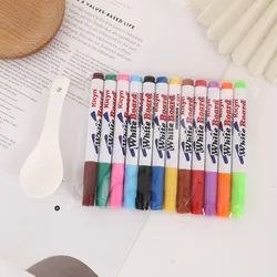 Vibrant Magical Water Floating Painting Brush Set for Kids - Educational and Creative Art Pen Toys (12PCS with Spoon)