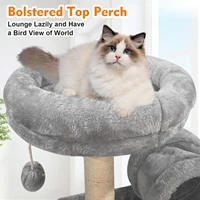 SKSBTF – tour pour chat d'intérieur, arbre à chat en peluche à plusieurs niveaux, avec poteaux à gratter recouverts de Sisal, perchoirs supérieurs, grotte 5