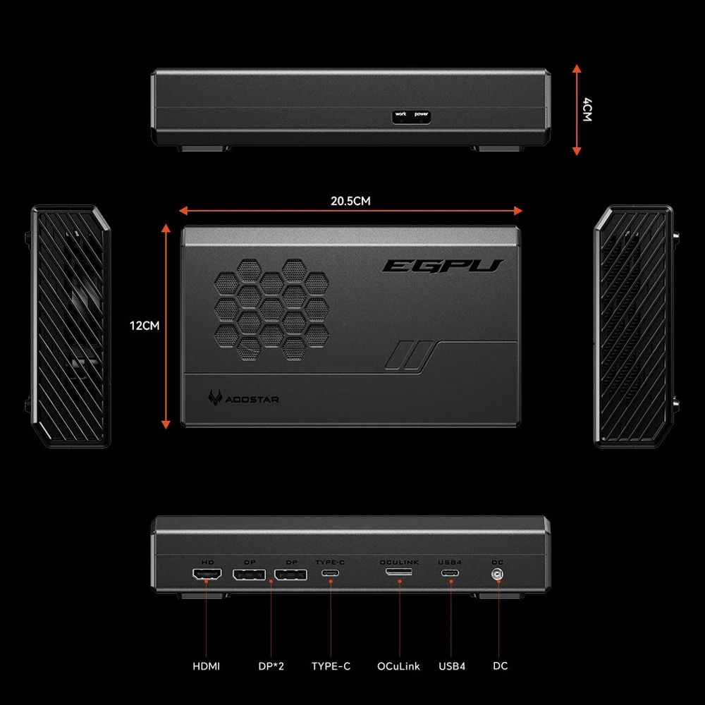 Aoostar XG76XT GPU externo Dock RX7600XT tarjeta gráfica de