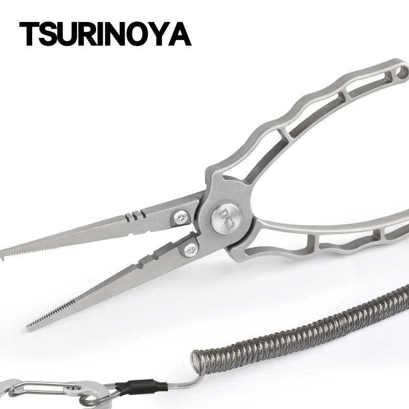 

TSURINOYA Multifunction Fishing Pliers Saltwater Hook Remover Crimping Pliers Stainless Steel Fishing Tackle RS-180 Braid Cutter