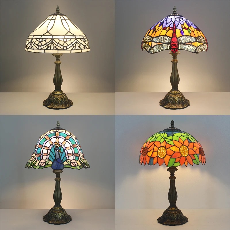 

Tiffany Stained Glass Table Lamp Mediterranean Vintage Turkish Mosaic Desk Lamps Bedroom Living Room Home Decor Led Night Light