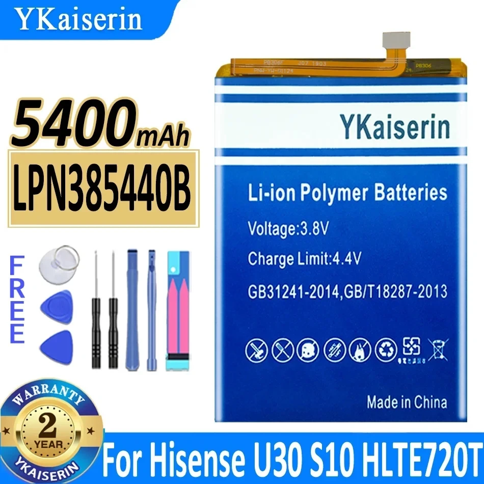 

YKaiserin Battery 4500mAh LPN385440B for Hisense U30 S10 HLTE720T Phone Batterie Warranty 2 Years + Free Tools