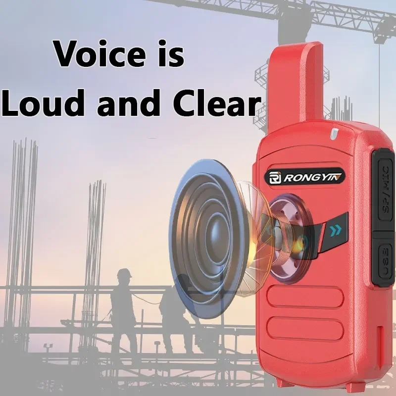 RongYin A5 Mini Long Range Walkie Talkie Type-C Charging UHF 400-470Mhz 16CH Scrambler Wireless Frequency Copy Kid's Gift Radios 4