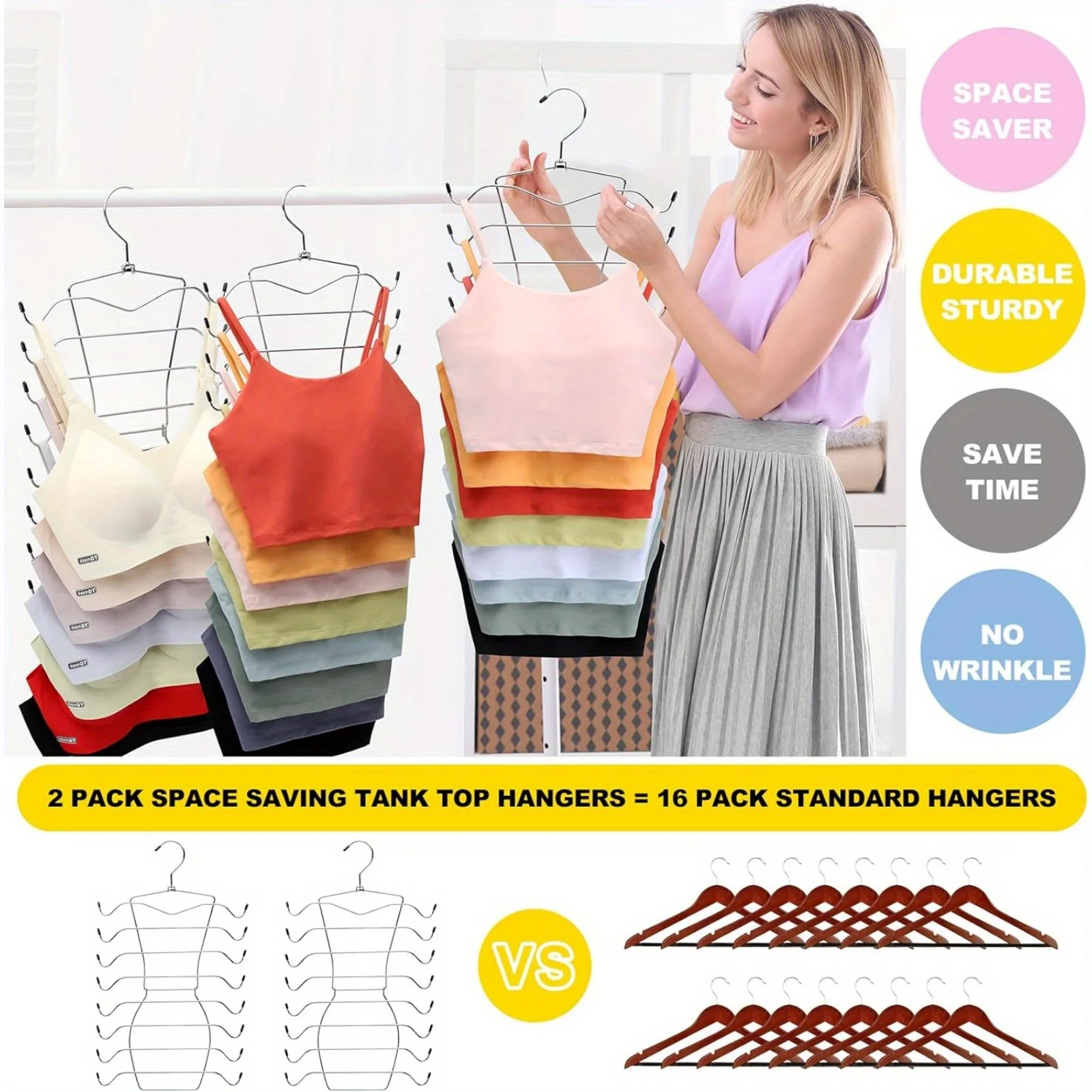 2-in-1 stainless steel wardrobe rack 8-story vest hanger underwear rack foldable essentials for college girls' dormitories