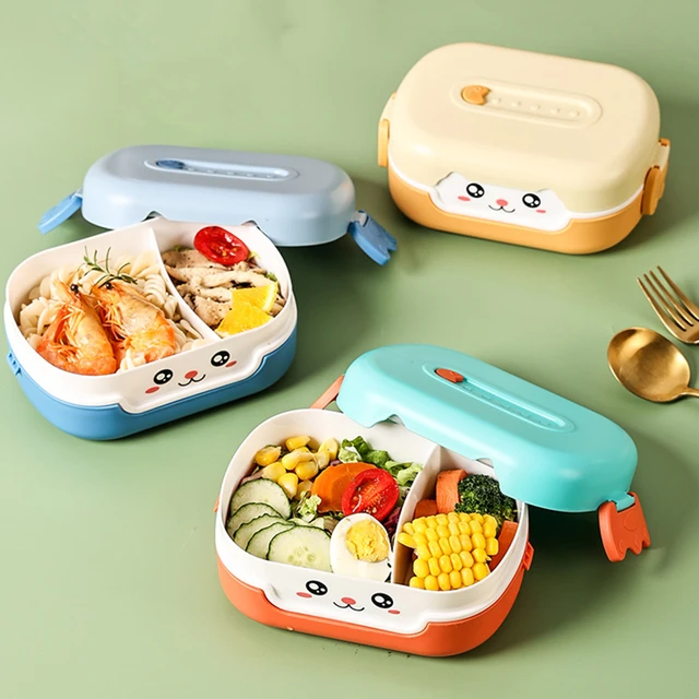 Cartoon Anime Bento Lunch Box Rectangular Leakproof Plastic School