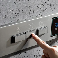 ระบบฝักบัวอาบน้ำทองเหลืองสีเทาแบบหรูหราพร้อมจอแสดงผล LED แบบดิจิตอลอุณหภูมิคงที่3ฟังก์ชั่นก๊อกน้ำในห้องน้ำ 5