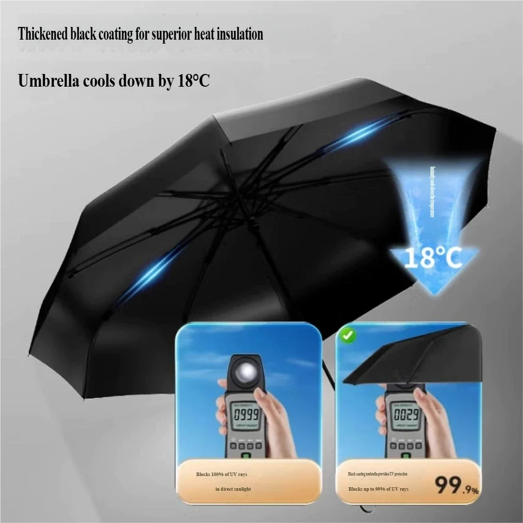 Umbrella Fully Automatic Thickened Enlarged Reinforced Folding Umbrella Sun and Rainproof Sunshade Umbrella for Women Sunscreen - 2