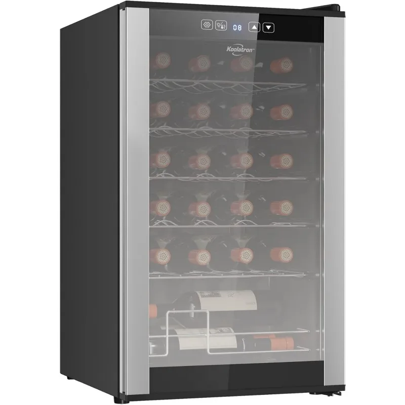 24 Bottle Wine Cooler Refrigerator Compressor Wine Fridge Black Freestanding Wine Cellar with UV-Blocking Glass for Red White 2