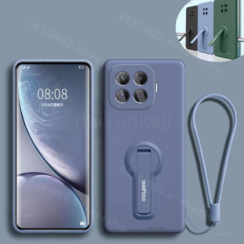 Shockproof Silicone Phone Case with Holder and Screen Protector