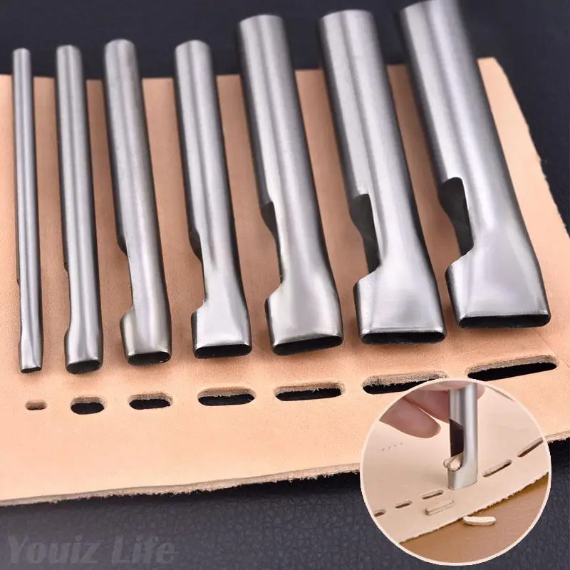 10pcs Emporte Pièce Poinçon Trou à Frapper Maroquinerie Perforateur Cuir Outil e